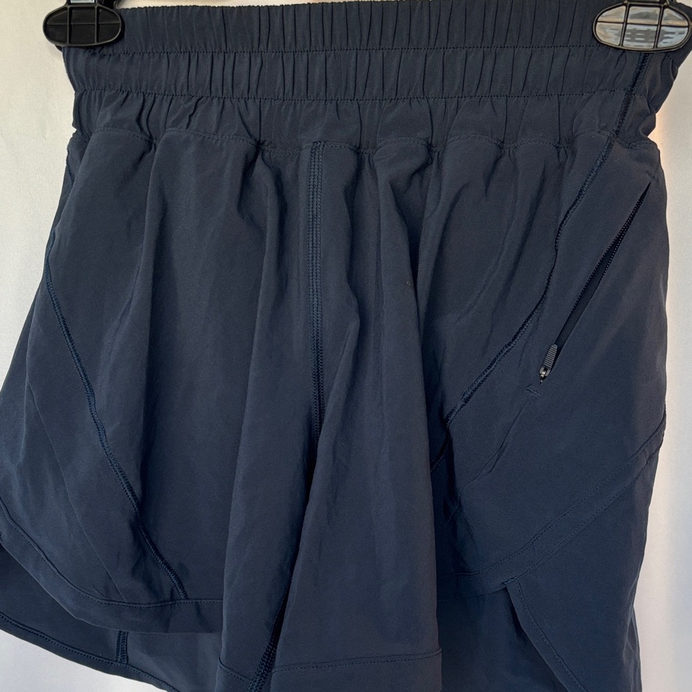 lululemon athletica Navy Athletic Shorts one zipper pocket